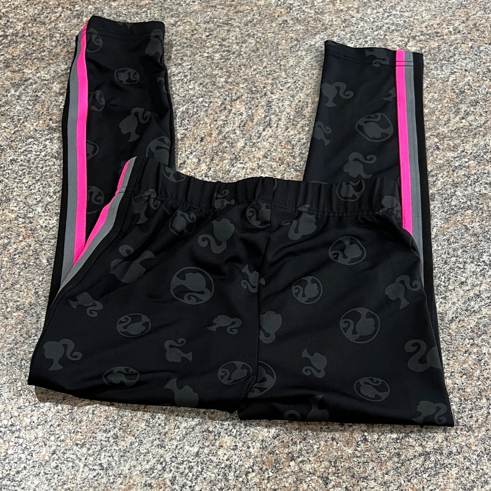Barbie Stylish Kids Black and Pink Track Pants - Size S 6/7 - Picture 5 of 6